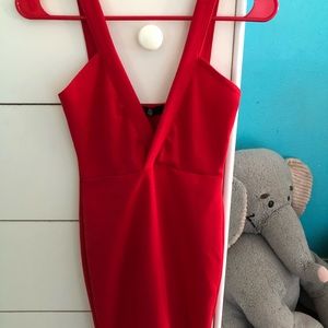 Red bodycon mini dress